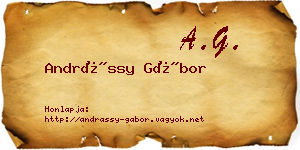 Andrássy Gábor névjegykártya